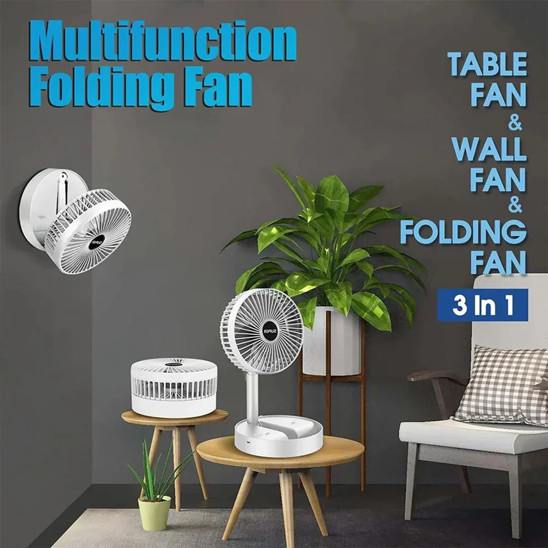 Portable Electric Mini Fan Foldable Telescopic fan with high Battery Life